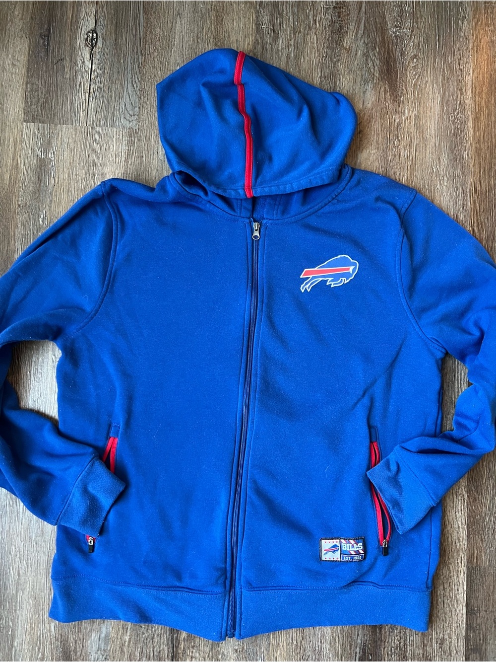 Buffalo Bills NFL Team Apparel Hoodie Men’s XL Blue Full Zip AFC East Football